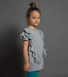 Kid | Ruffled T-Shirt | Heather Grey