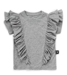 Kid | Ruffled T-Shirt | Heather Grey
