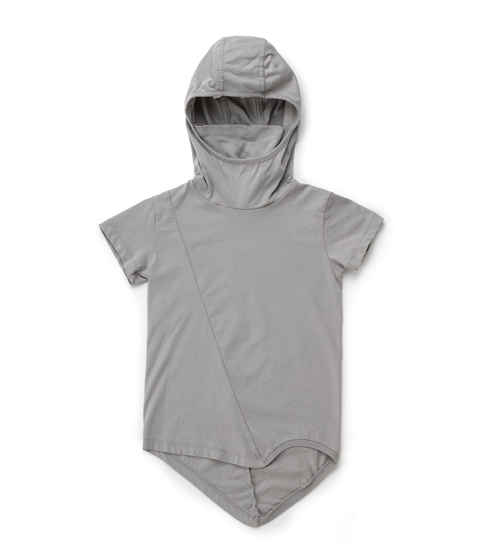 Kid | Penguin Ninja Mask Shirt | Stone Washed Cement