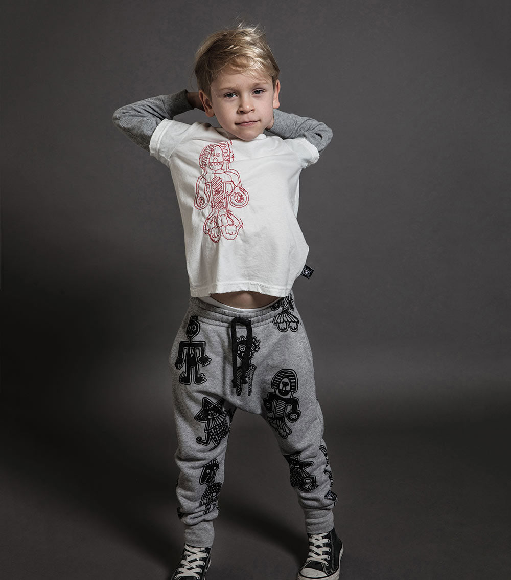 Kid | Tribal Dancers Baggy Pants | Heather Grey