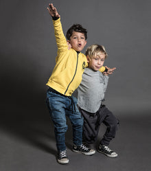 Kid | Embroidered No! Hemmed Shirt | Heather Grey