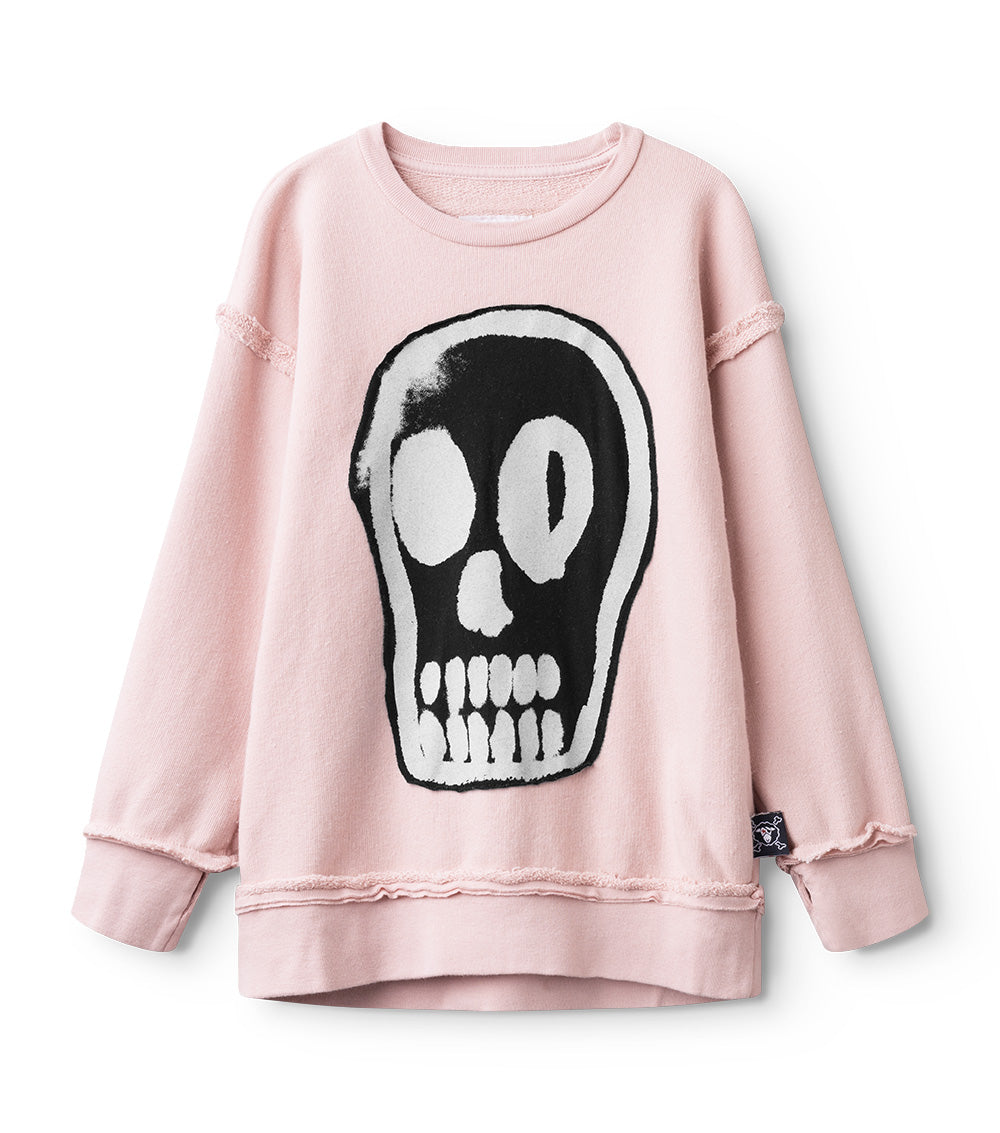 Kid | Dizzy Skull Sweatshirt | Powder Pink