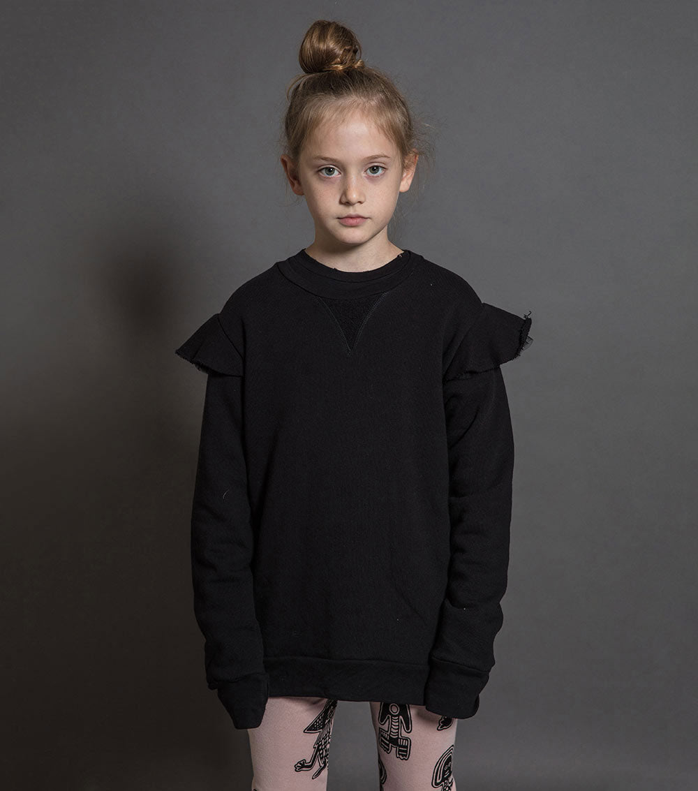 Kid | Embroidered Star Sweatshirt | Black