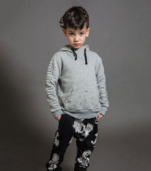 Kid | Fluffy Torn Hoodie | Heather Grey
