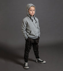 Kid | Fluffy Torn Hoodie | Heather Grey