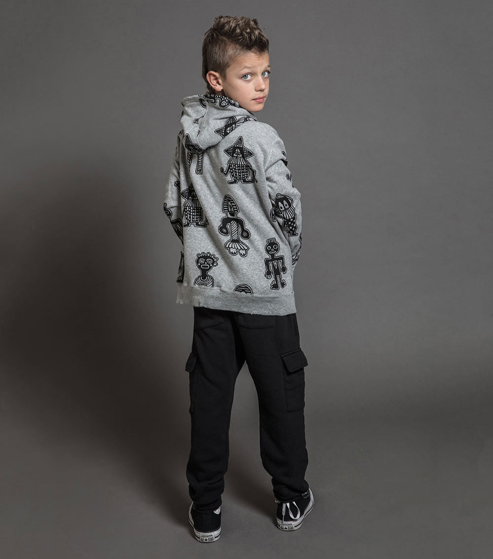 Kid | Tribal Dancers Zip Hoodie | Heather Grey
