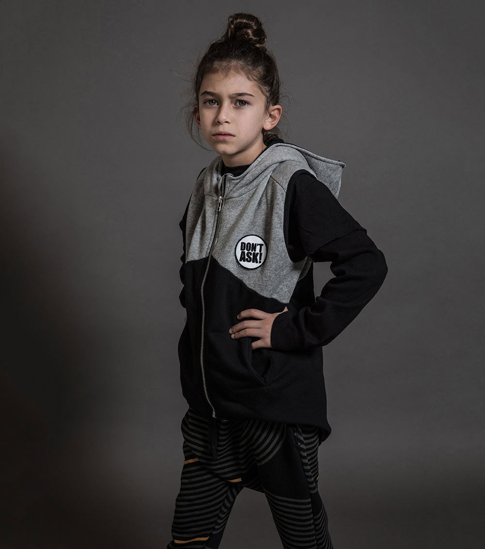 Kid | Hooded Vest | Heather Grey