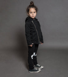 Kid | Hooded Biker Jacket | Dyed Black