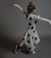 Kid | Ruffled Sleeve Star Dress | Black