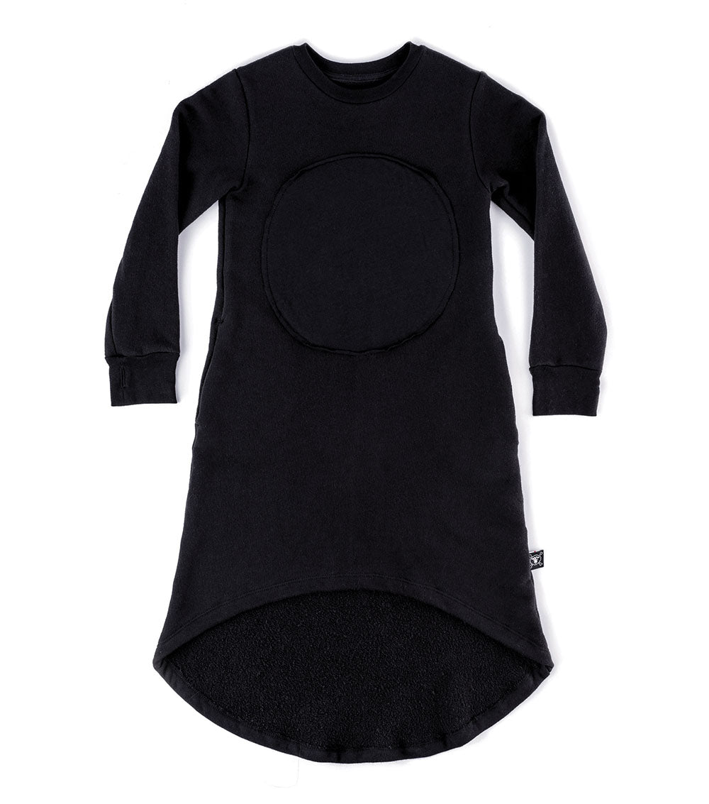 Kid | Circle Patch Fluffy Dress | Black