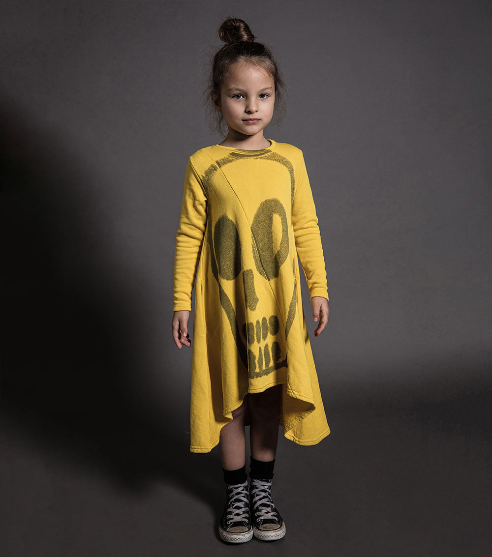Kid | Dizzy Skull 360 Dress | Dusty Yellow