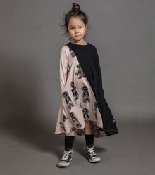 Kid | Tribal Dancers 360 Dress | Black x Powder Pink