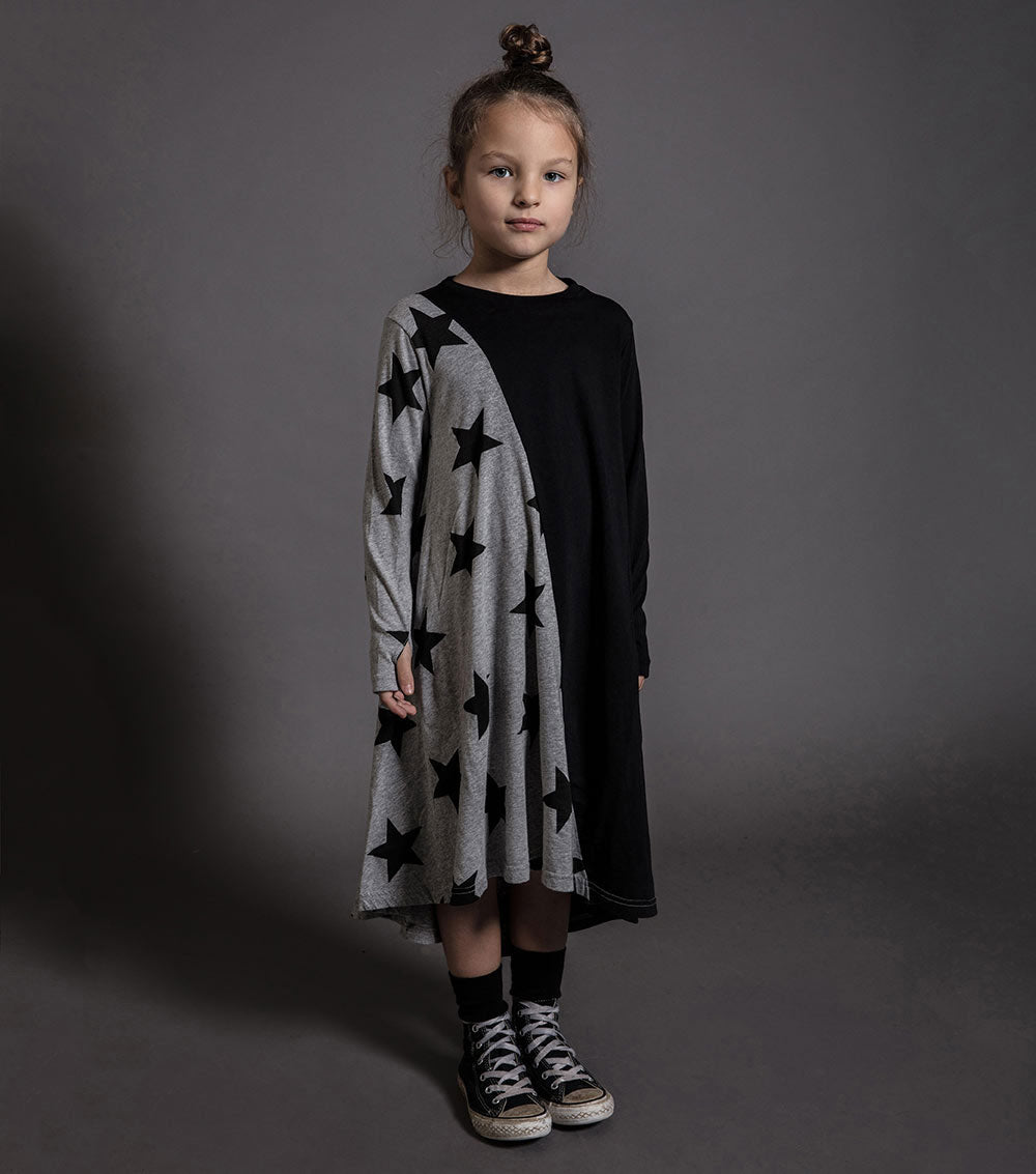 Kid | Half & Half Star 360 Dress | Black