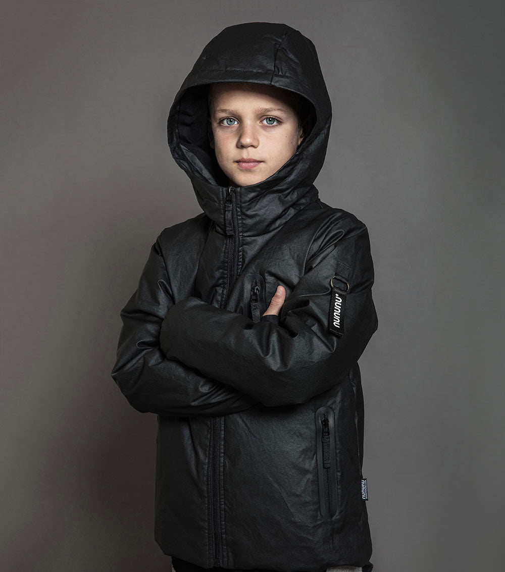 Kid | Waxed Down Jacket | Black