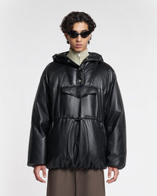 Unisex | Osana Okobor Alt-Leather Belted Puffer | Black