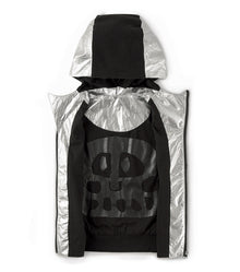 Kid | Duo Nylon Hooded Vest | Black x Silver