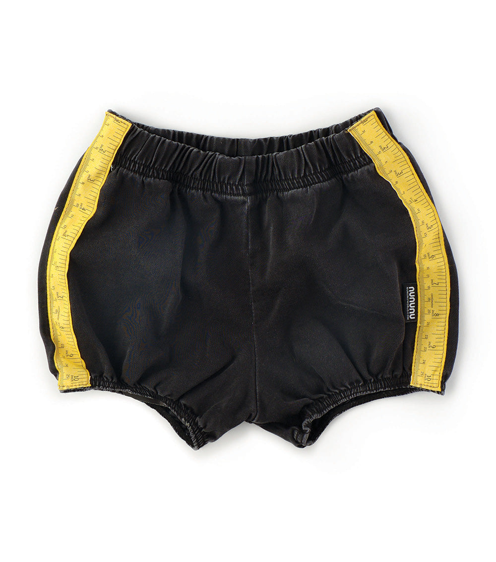 Kid | Measuring Band Denim Yoga Shorts | Washed Black