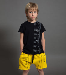Kid | Sewing Pattern Sweatshorts | Lava Yellow