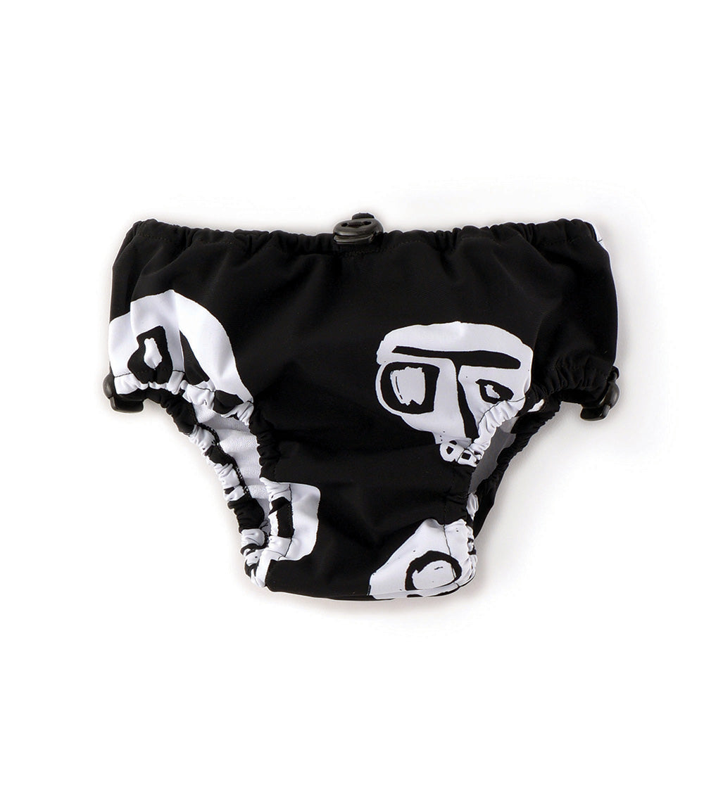 Kid | Rowdy Masks Diaper Swim Trunks | Black