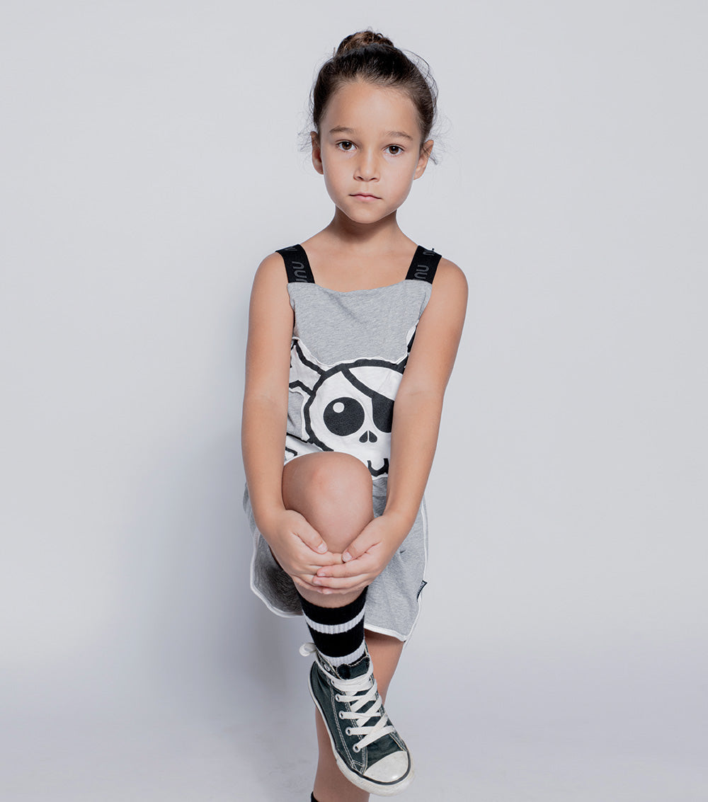 Kid | Skull Patch Tank Overall | Black