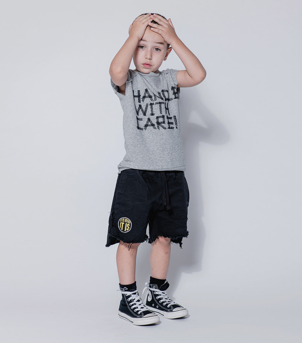 Kid | Unbalanced Shorts | Black
