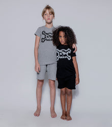 Kid | Masking Tape Skull Loungewear | Heather Grey