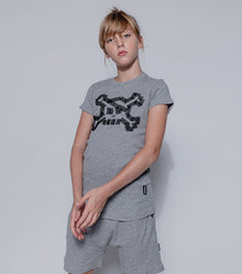 Kid | Masking Tape Skull Loungewear | Heather Grey