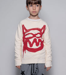 Kid | Mischief Cat Sweatshirt | Olive