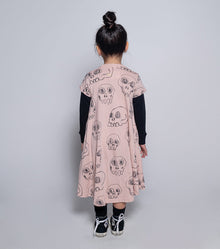 Kid | Scribbled Skulls 360 Dress | Natural