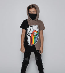 Kid | Rainbow Dude Ninja Shirt | Black x Earth Brown