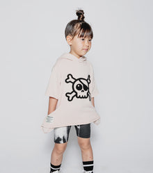 Kid | Fuzzy Skull Hooded Sweatshirt | Nude