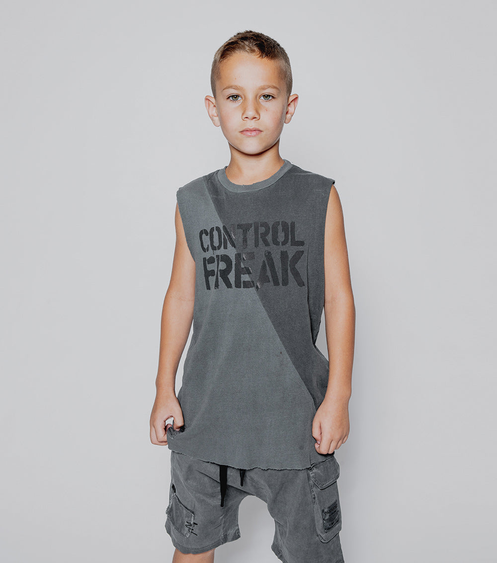 Kid | Control Freak Sleeveless Shirt | Vintage Grey