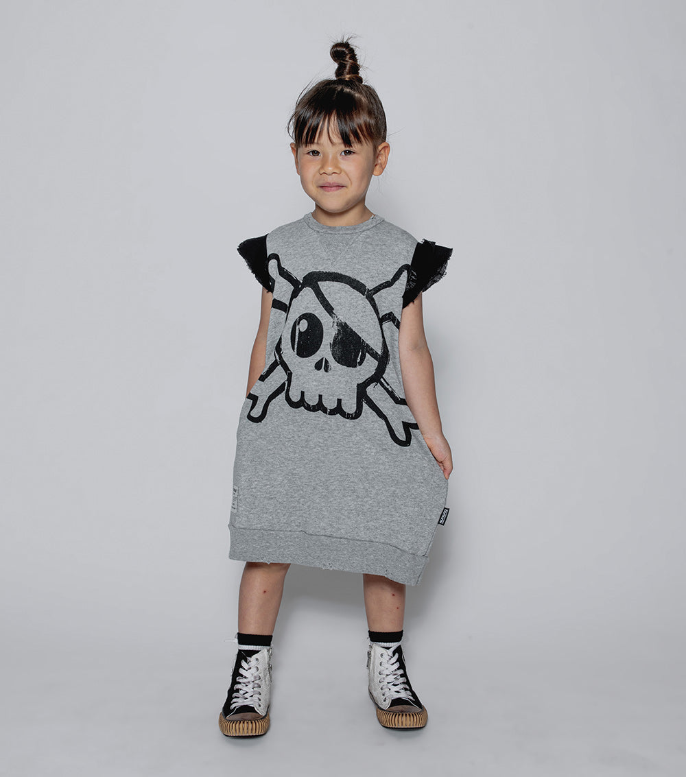 Kid | Ruffled Sleeve Sweatdress | Black