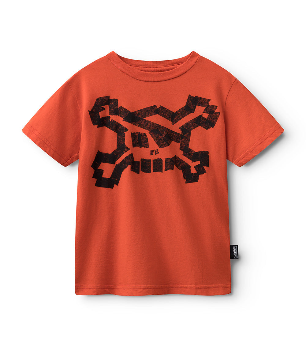 Kid | Masking Tape Skull T-Shirt | Red