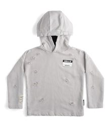 Kid | Distressed Hoodie | Ice Grey