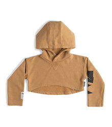 Kid | Cropped Hi-Lo Hoodie | Mocha