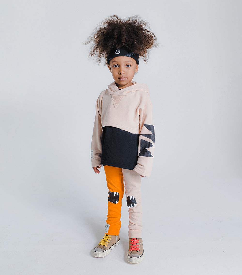 Kid | Cropped Hi-Lo Hoodie | Nude