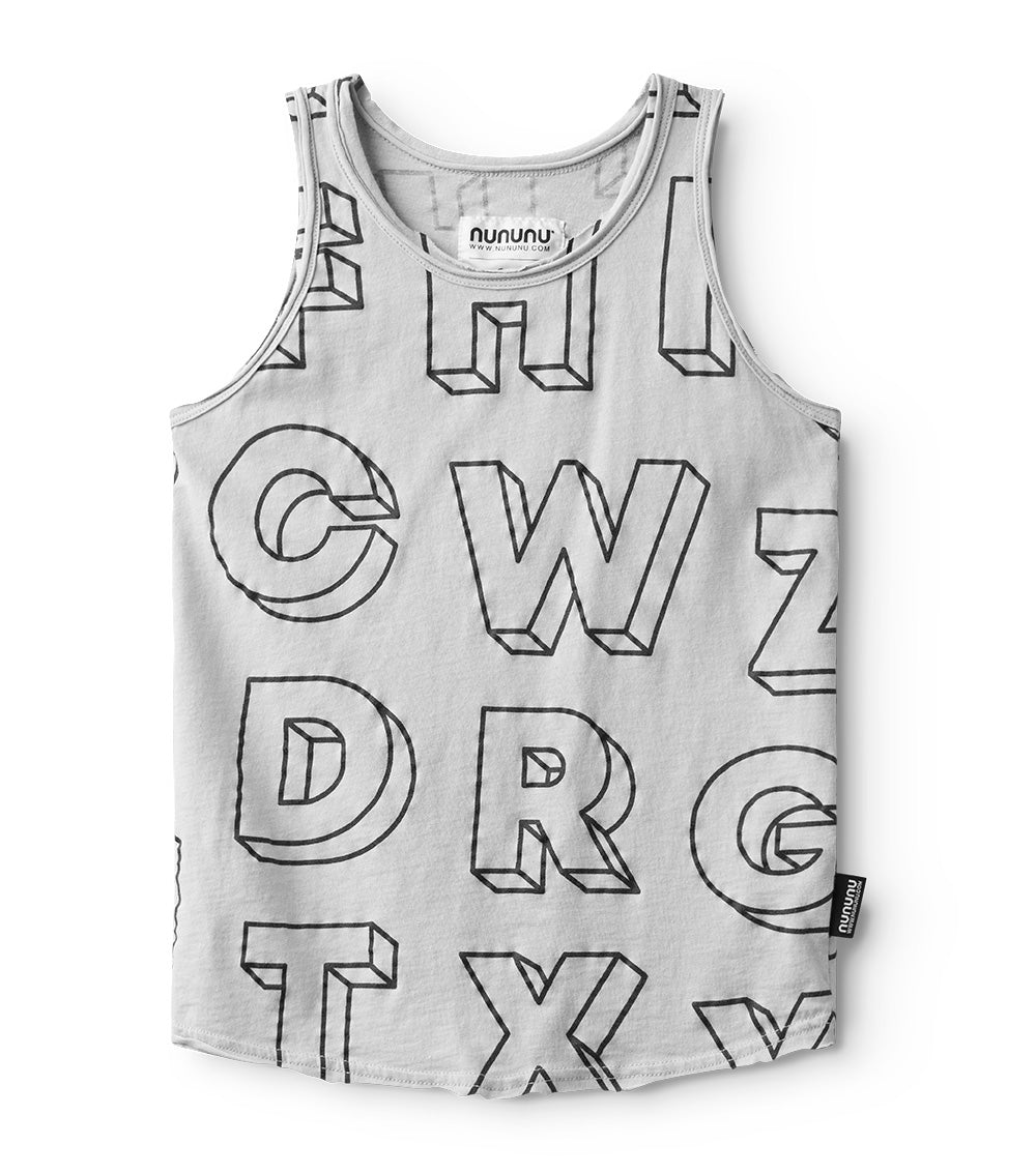 Kid | A-Z Tank Top | Ice Grey