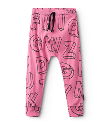 Kid | Light A-Z Baggy Pants | Hot Pink