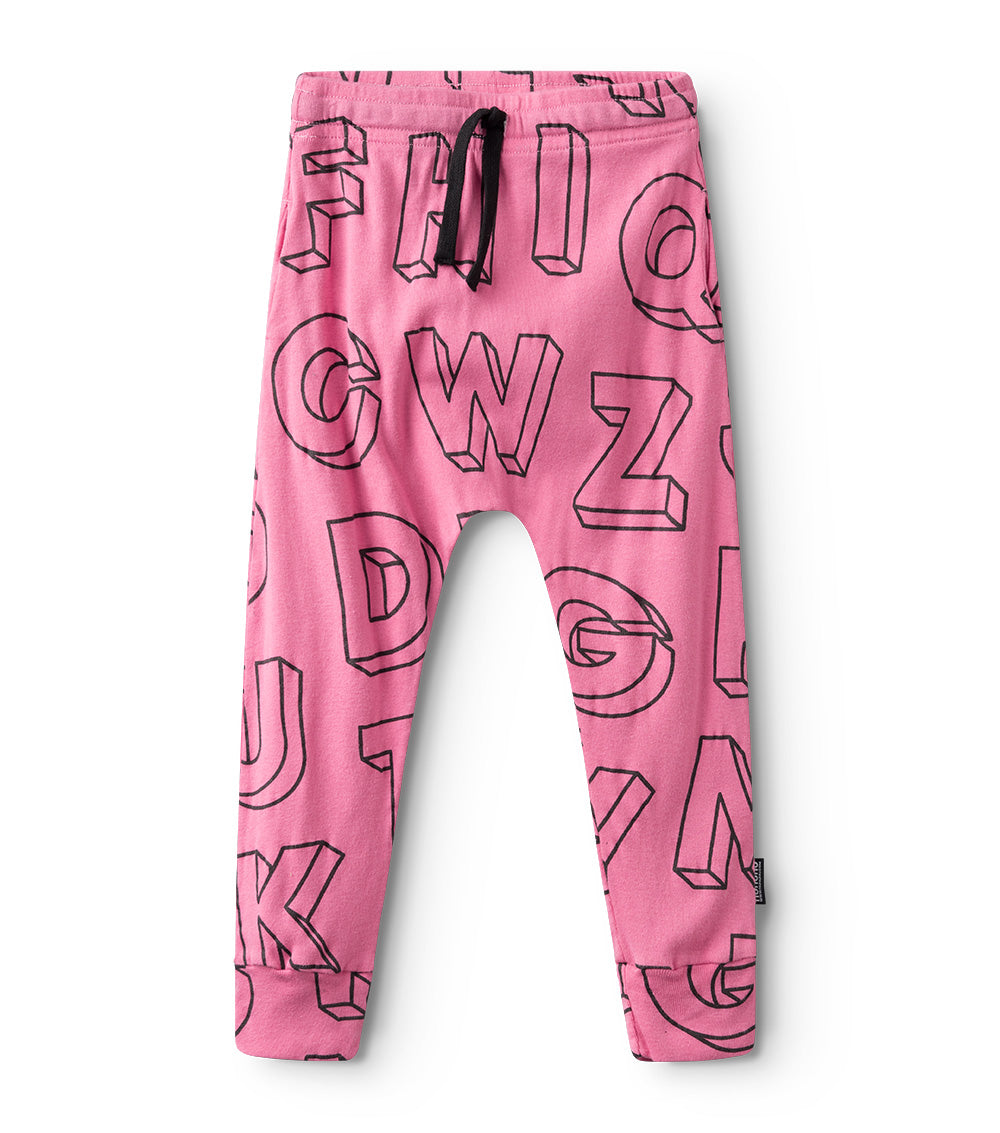 Kid | Light A-Z Baggy Pants | Hot Pink