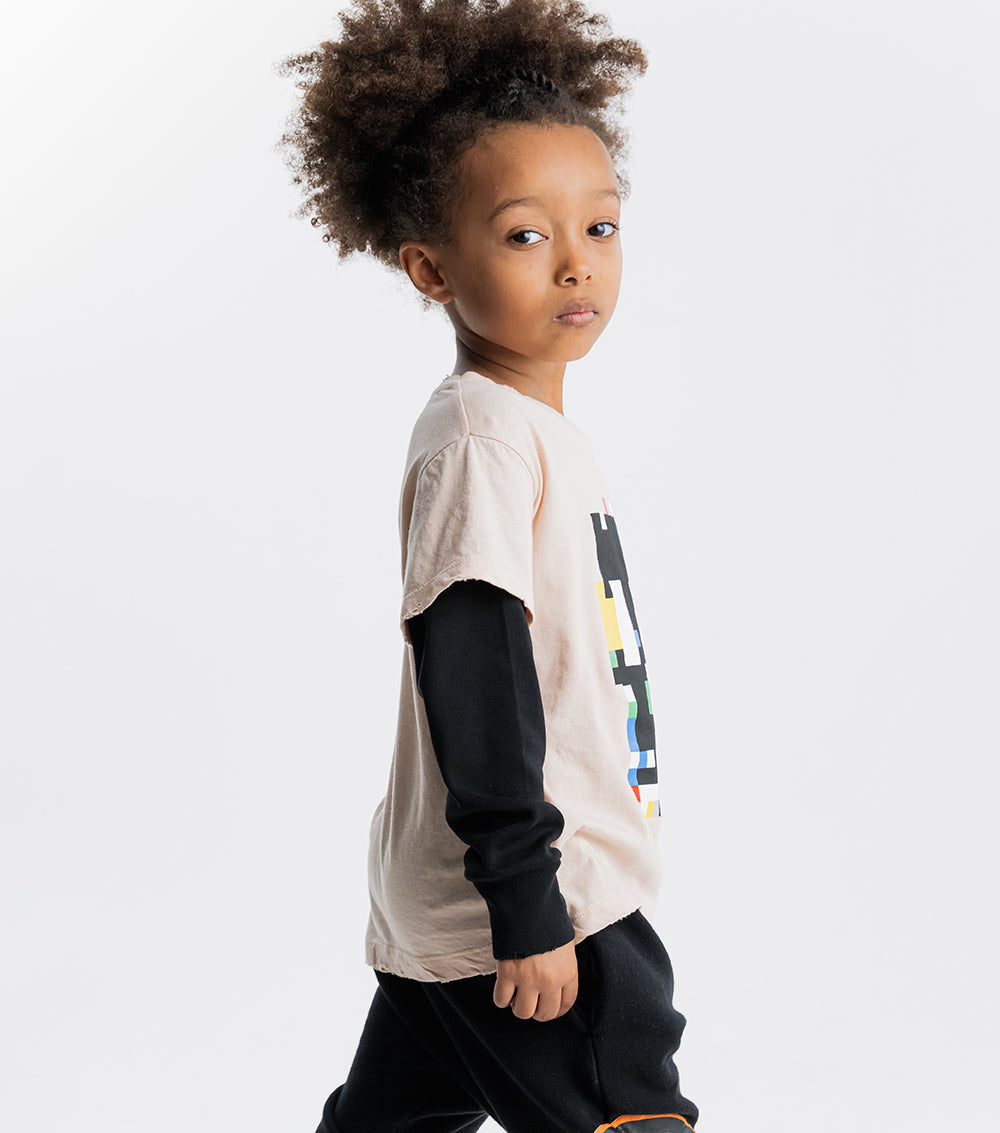 Kid | Pixel Skull Shirt | Nude