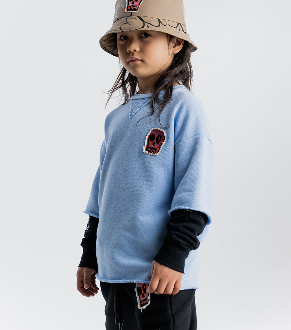 Kid | Dizzy Skull Towfer Sweatshirt | Black