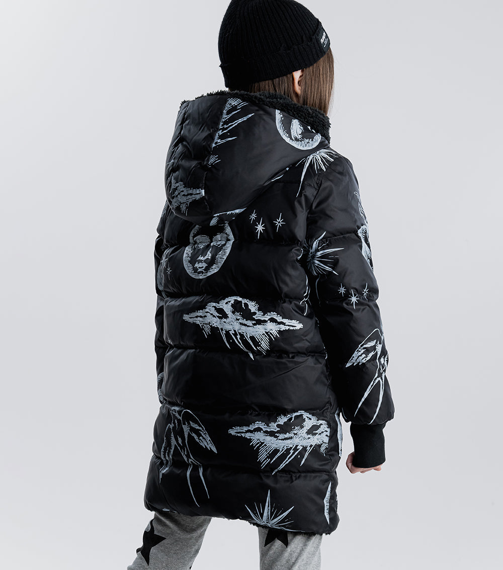 Kid | All Inked Reversible Down Coat | Black