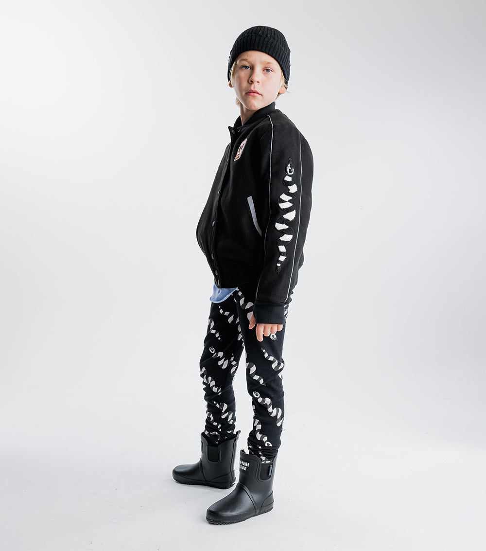 Kid | Stripey Snakes Baggy Pants | Black