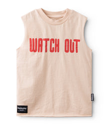 Unisex | Watch Out Sleeveless Shirt | Nude