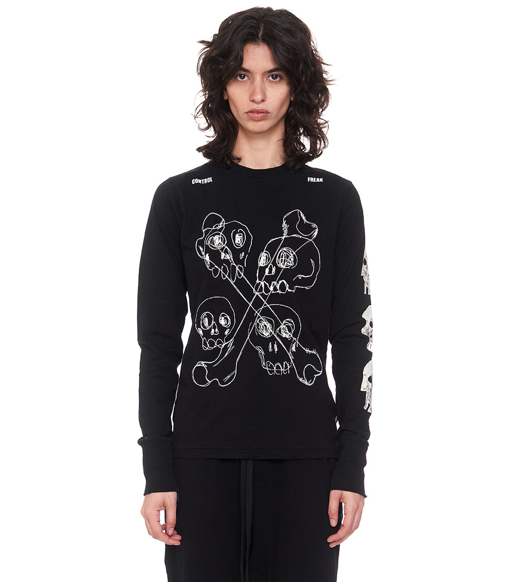 Women | Multi Skull Shirt | Black