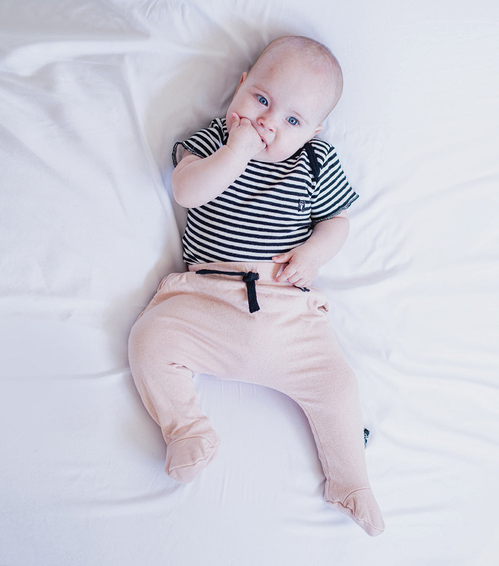 Newborn | Soft Footed Baggy Pants | Powder Pink