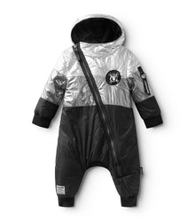 Newborn | Puffy Trio Overall | Black x Silver