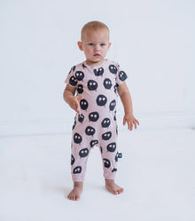 Newborn | Melting Masks Playsuit | Powder Pink