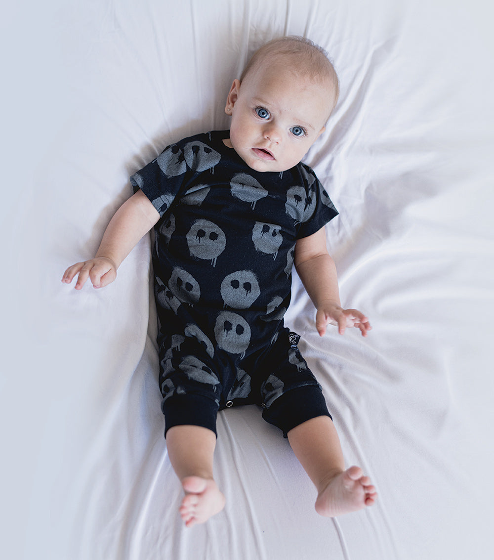 Newborn | Melting Masks Playsuit | Powder Pink